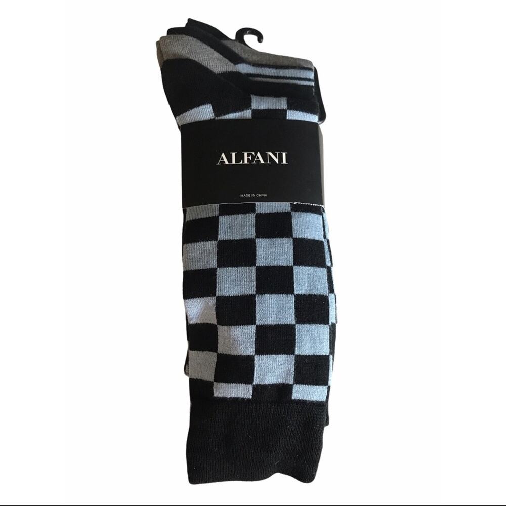 Alfani 4-pack Trouser Socks Light Blue Grey Black